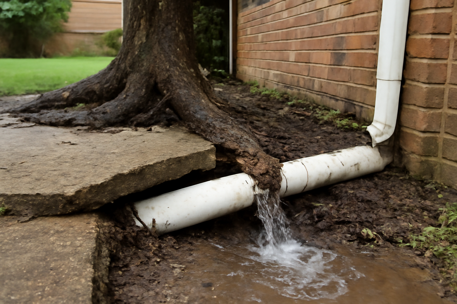 Tree Root Pipe Damage Water Removal in Needville, TX